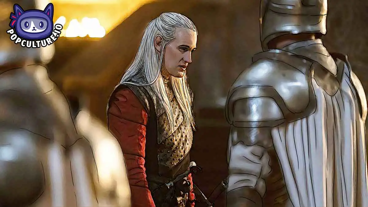 Illustration of Daemon Targaryen facing the Kingsguard in House of the Dragon premiere