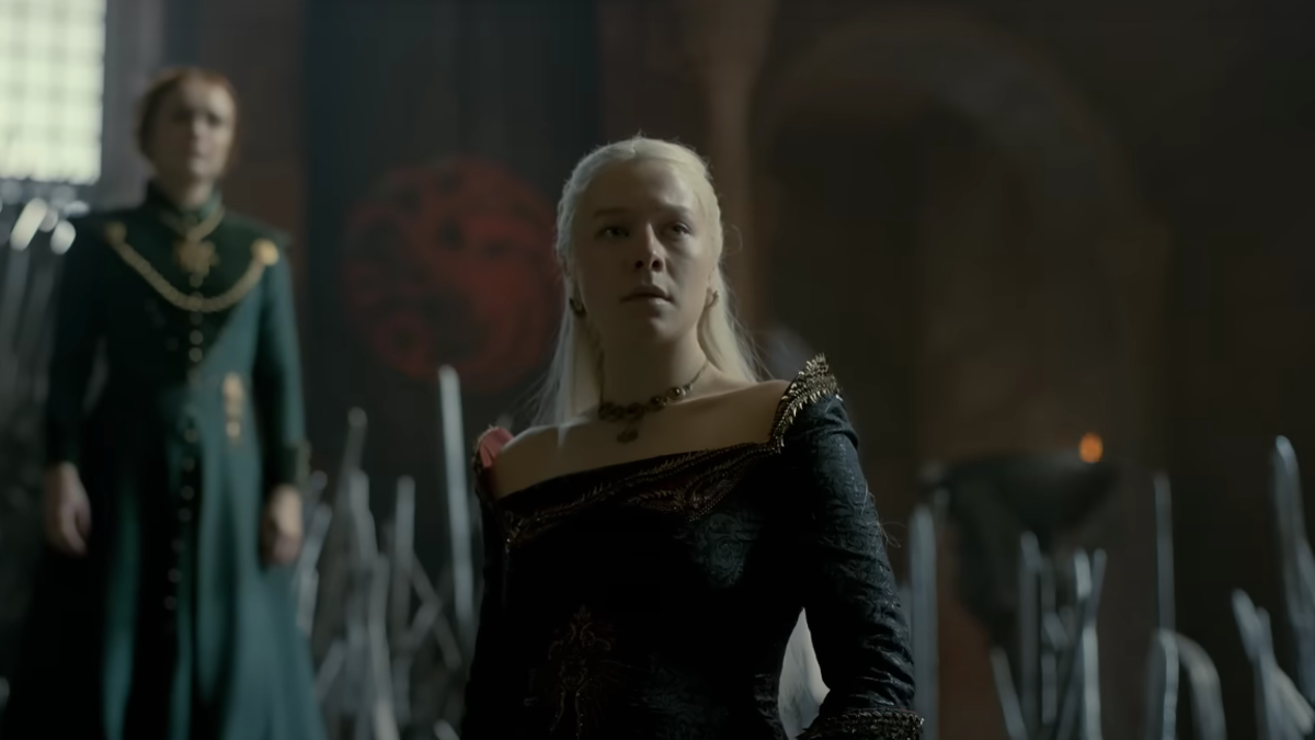 Emma D'Arcy as Rhaenyra Targaryen in a close-up shot from House of Dragon