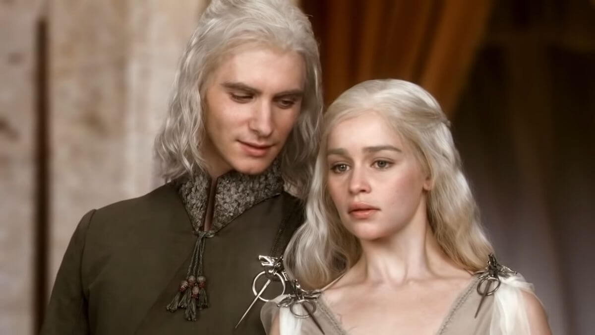 Harry Lloyd And Emilia Clarke as Viseys and Daenerys Targaryen