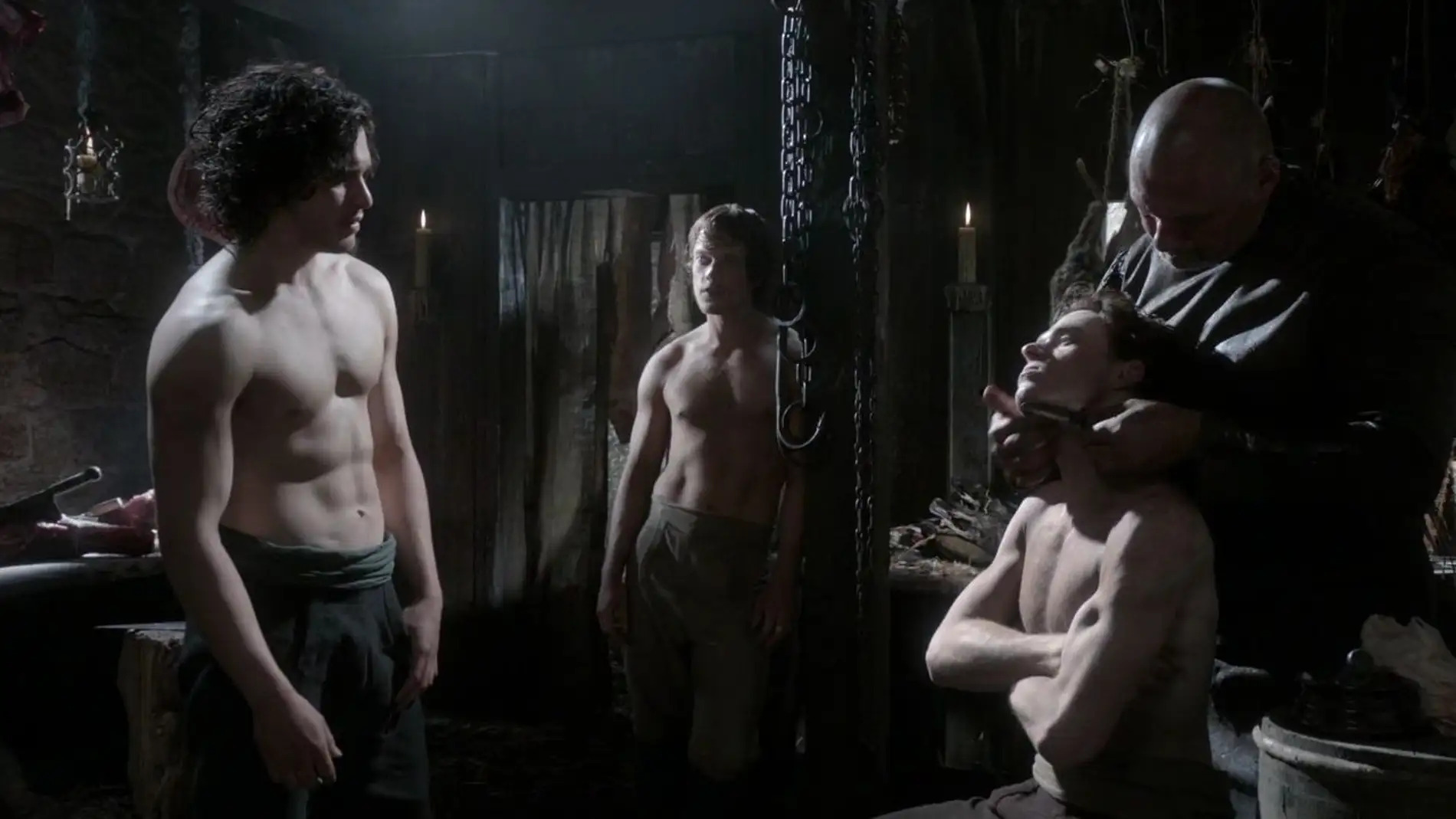 Jon Snow shirtless in Season 1